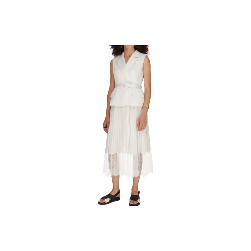 Self-portrait Sleeveless Dresses Women's White-3