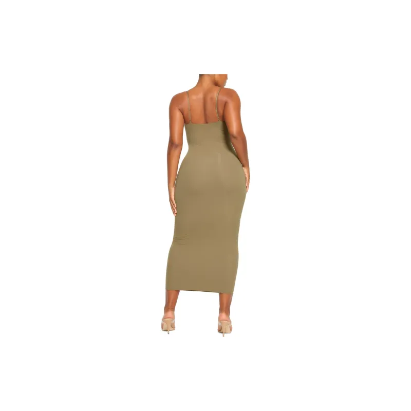 SKIMS FITS EVERYBODY LONG SLIP DRESS Slip Dresses Women's KHAKI/Khaki-2