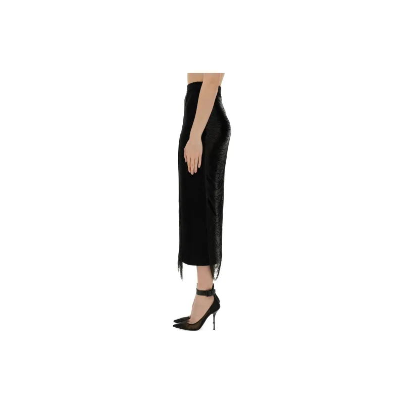 Alexander McQueen Armor Stitch Fringed Skirt-4