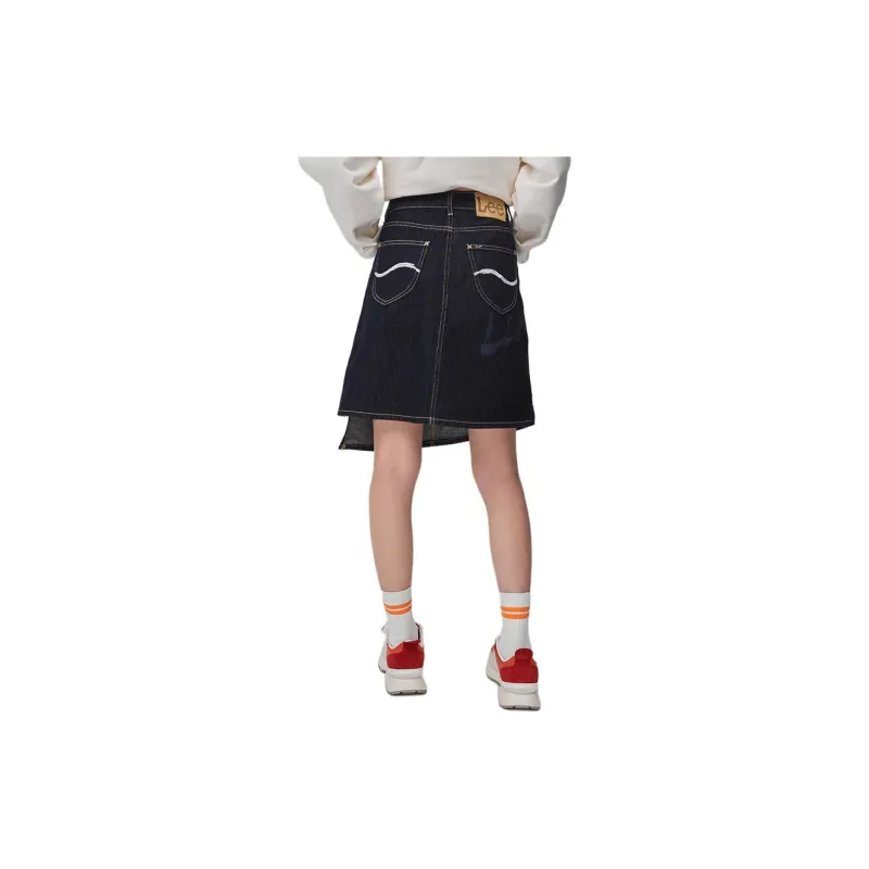 Lee Denim Short Skirts Women's Dark Blue-2