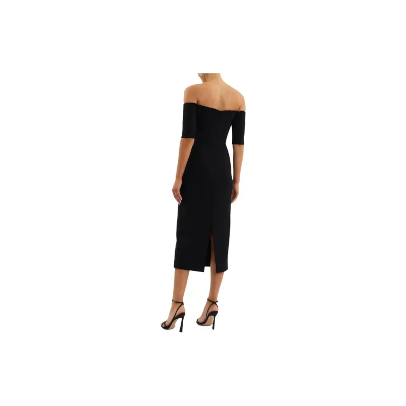 Rebecca Vallance Rhosen Floral-appliqué Midi Dress-2