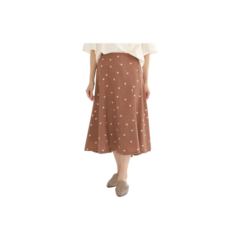 Beams Casual Long Skirts Women's Brown-3