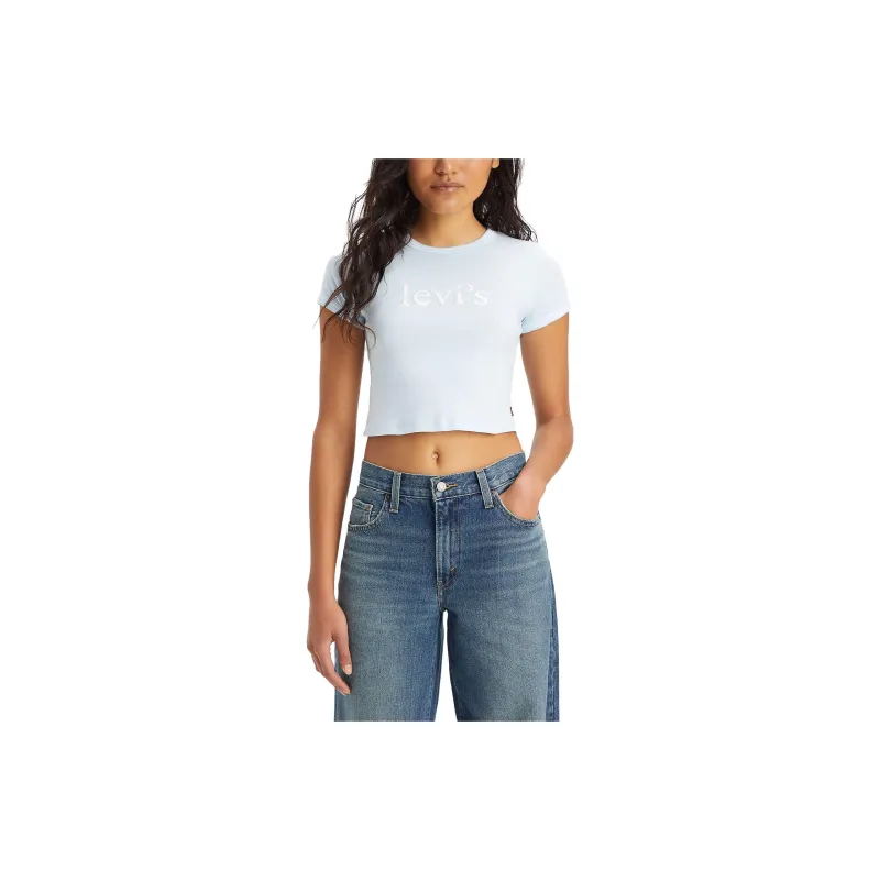 Levis T-Shirts Women's Light Blue-2
