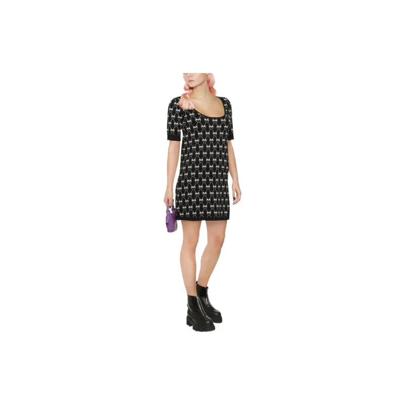 PINKO Short Sleeved Dress Women's Black-1