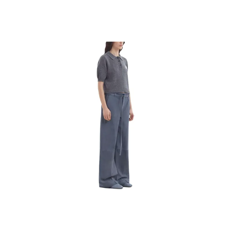 MARNI Belted Calf-leather Pants-1