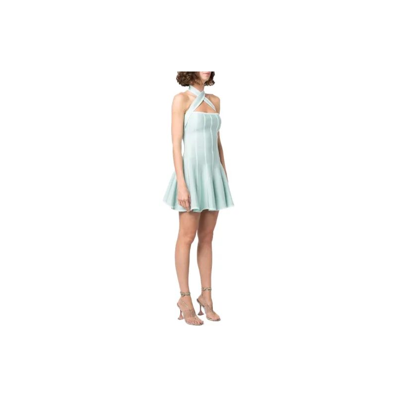 BALMAIN Sleeveless Dress Women's Green-3