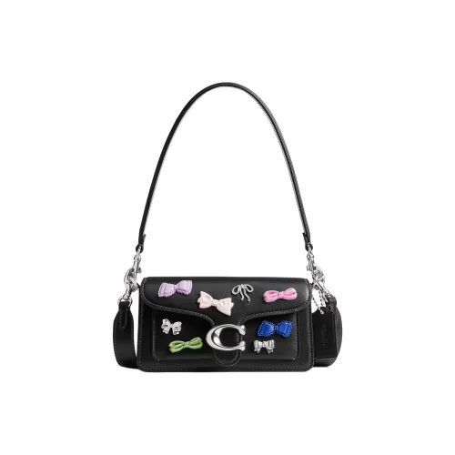 COACH Tabby Cow Leather Crossbody Bag, Shoulder Bag Trumpets Women's Black