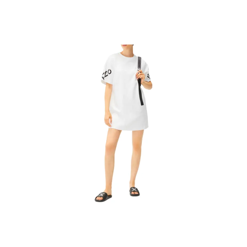 KENZO Short Sleeved Dresses Women's White-2