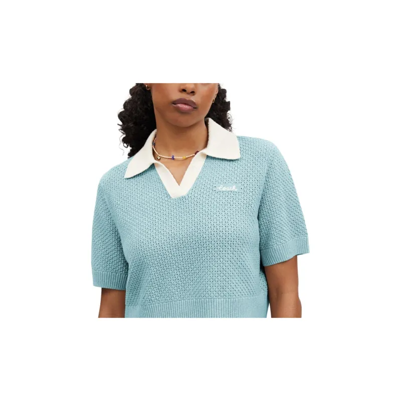 COACH SS24 Polo Shirt Women's Blue-3