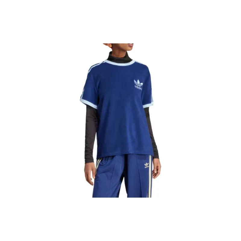 Adidas Originals Shamrock Retro Stripes T Shirt Women's Blue-1