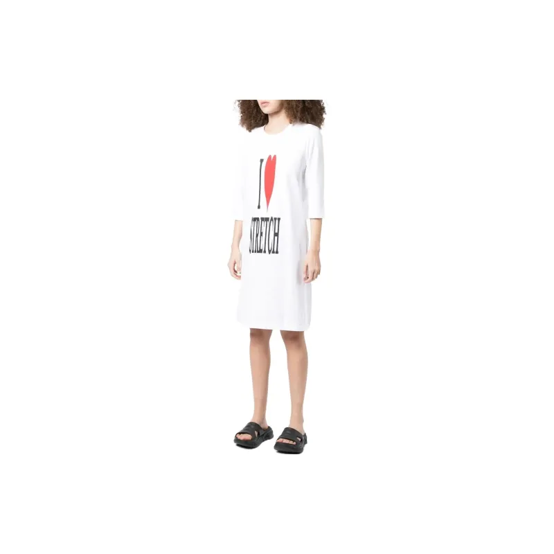 Doublet Slogan print Longline T shirt-3