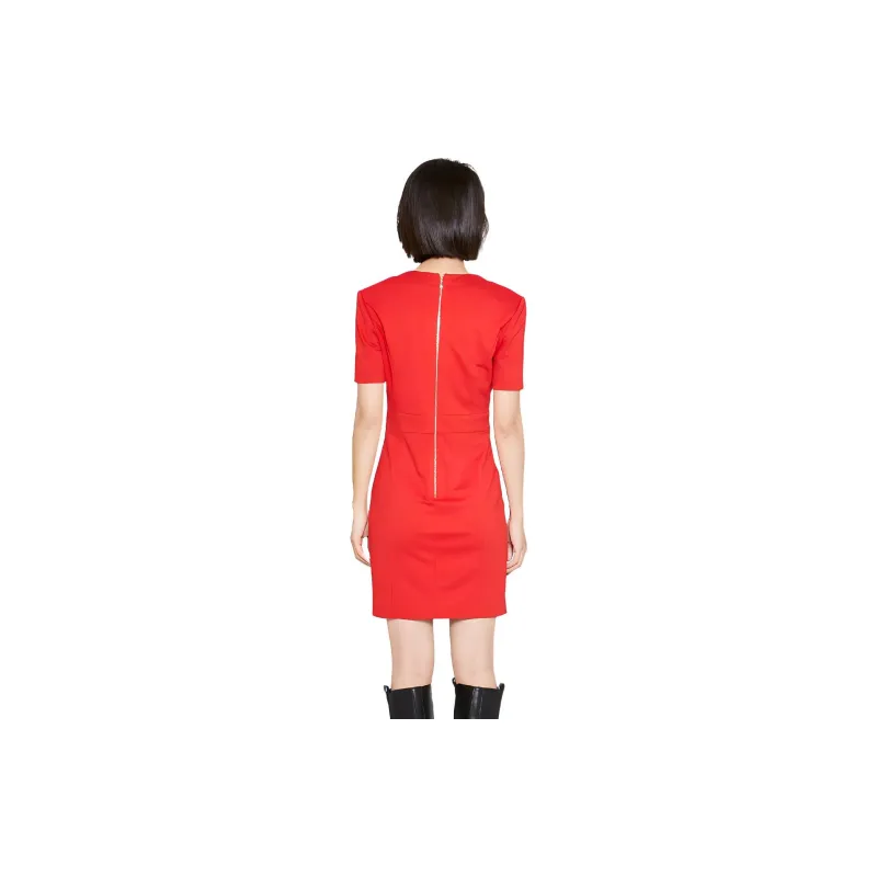 Blood Glitter Short-Sleeved Dresses Women's Red-3