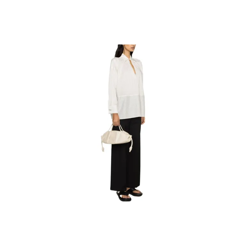 MaxMara Pinstriped Spread collar Shirt-3