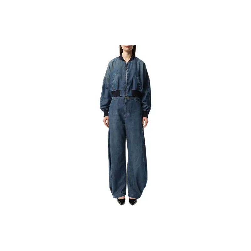 LOEWE Denim Bomber Jacket 'Washed Blue'-1