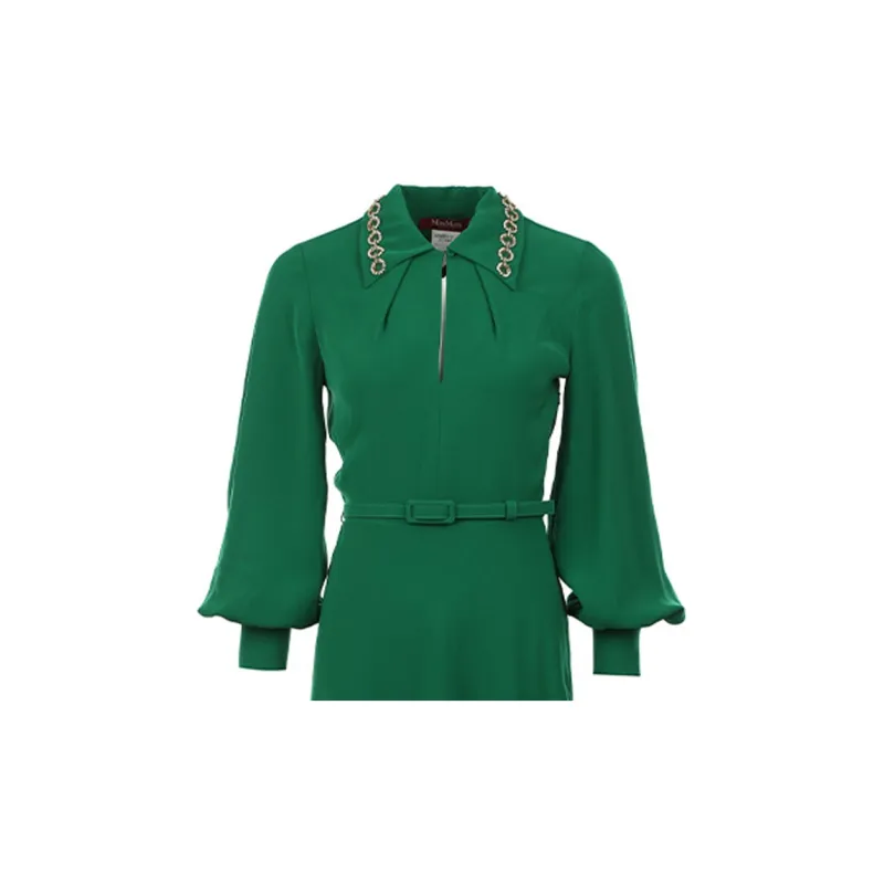MaxMara Long Sleeved Dress Women's Green-3