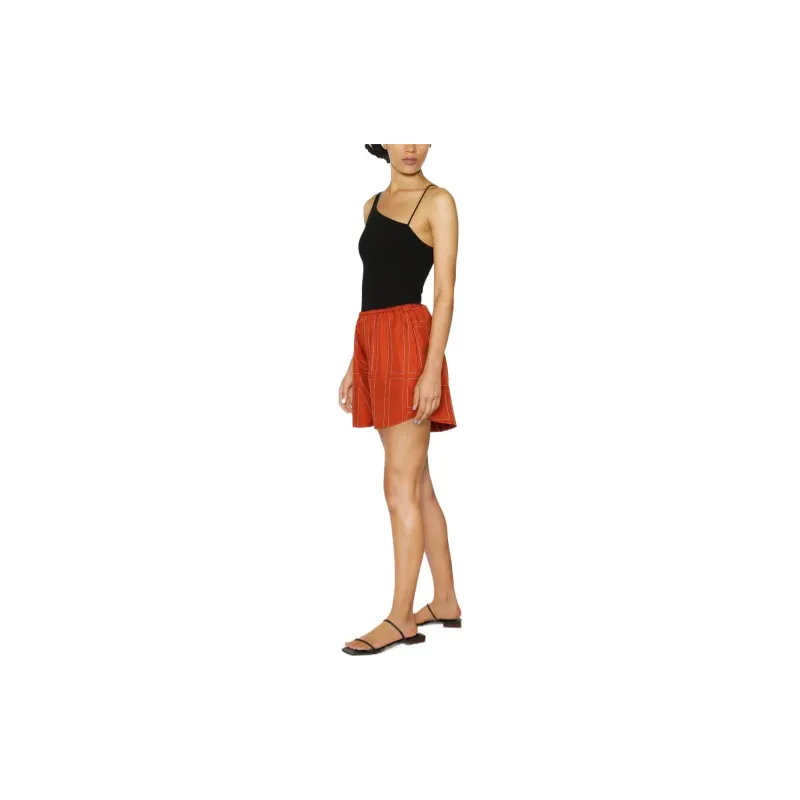 TOTEME Monogram-print Silk Shorts-3