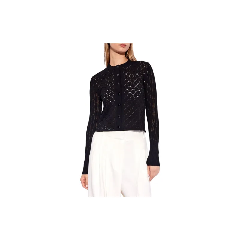 Lanvin Button Up Openwork Knitted Cardigan-2