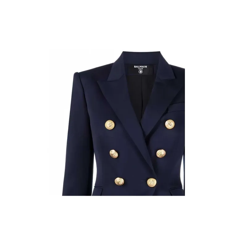 BALMAIN 6 Lion Button Wool Jacket 'Navy'-4