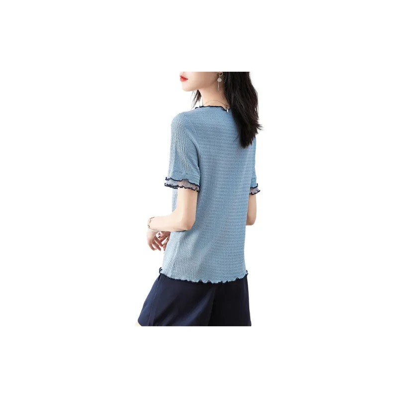 XWI T Shirts Women's Mist Blue-2
