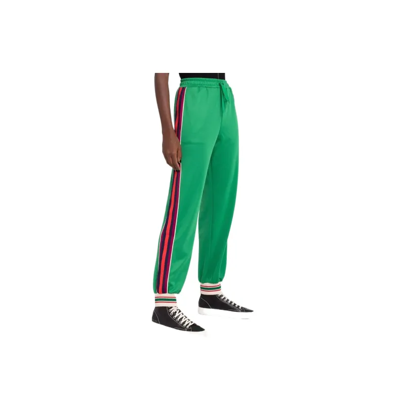 GUCCI SS22 Knitted Sports Pants Women's Green-3