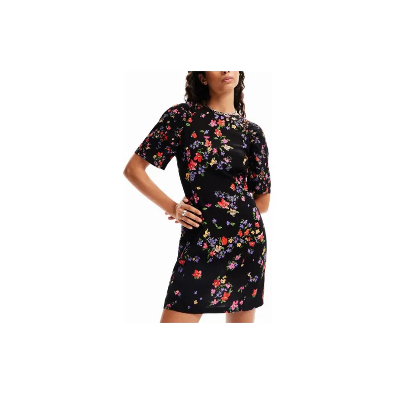 Desigual Short Sleeved Dresses Women's Black-2