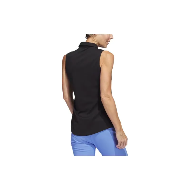 Adidas TEXTURE SLEEVELESS GOLF Polo Shirt Women's Black-3