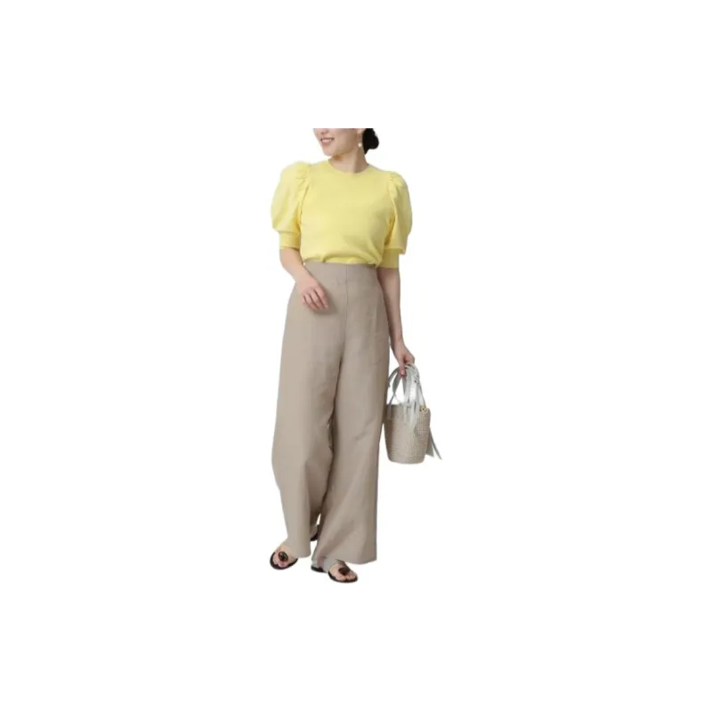 Beams T Shirts Women's Yellow-5