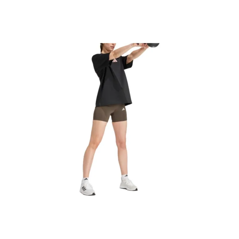 Adidas Drop Shoulder Sleeve T Shirt Women's Black-3