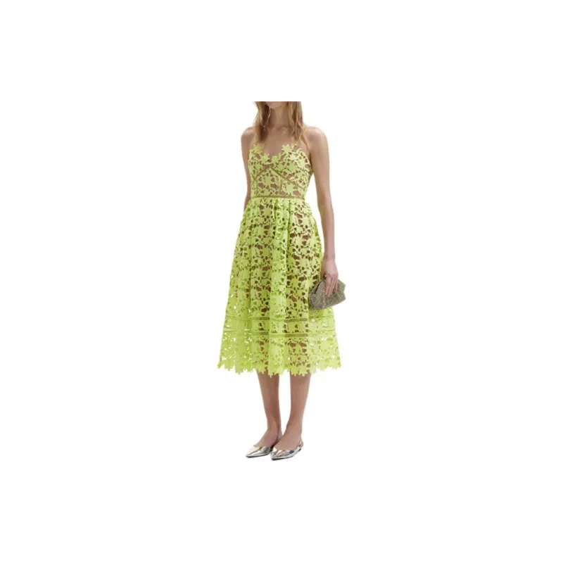 Self portrait Azalea V Neck Laced Midi Dress-1