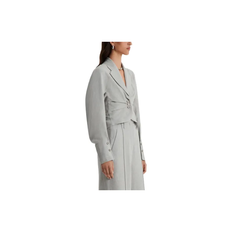 SCANLAN THEODORE Draped Tailored Jacket Jackets Coats Women's Pale Grey/Light Gray-3