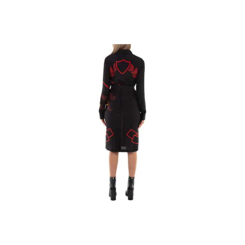 Burberry Long-Sleeved Dresses Women's Red-3
