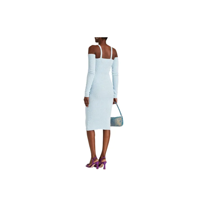 Rotate Long-Sleeved Dresses Women's Light Blue-2