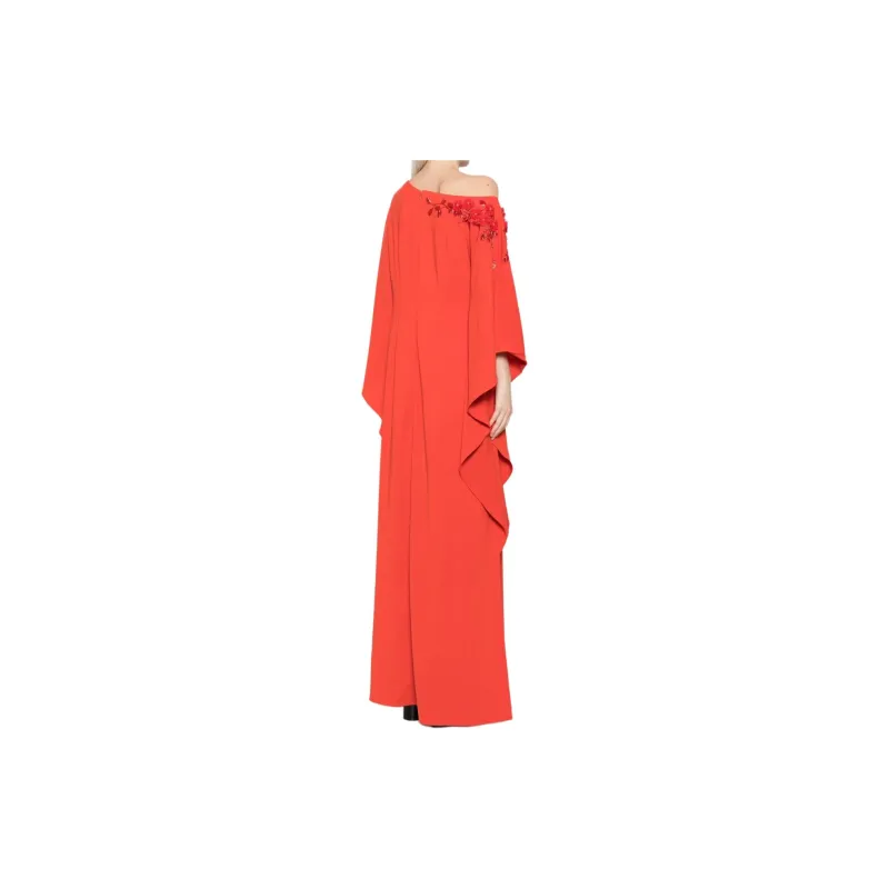 Marchesa Notte Floral embroidered Draped Dress-3