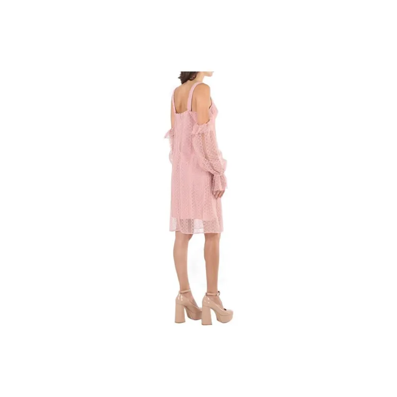 Burberry Long-Sleeved Dresses Women's Pink-4