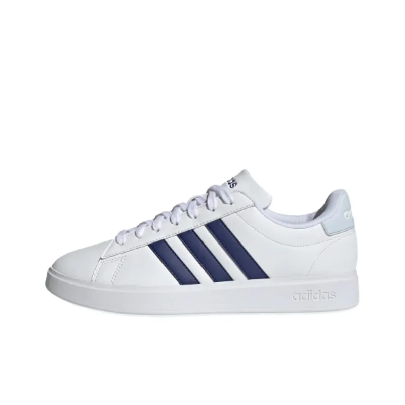 Adidas GRAND COURT Anti-Slip Wear-Resistant Low-Top Skateboard Shoes Men's White Blue-0