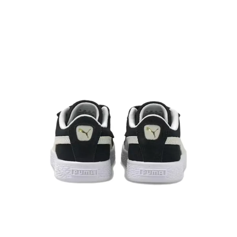 PUMA Suede Classic Abrasion Resistant Low Top Kids' Skateboarding Shoes Black White Kids'-5