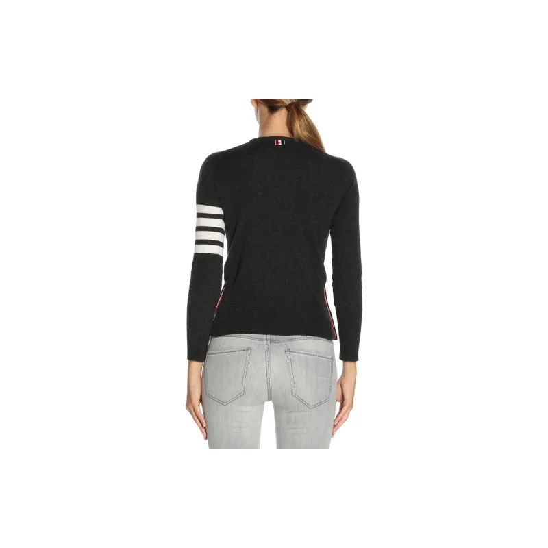 THOM BROWNE 4 Bar Crewneck Jumper-4