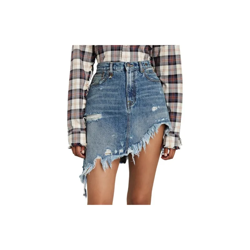 R13 Denim Short Skirts Women's Blue-2