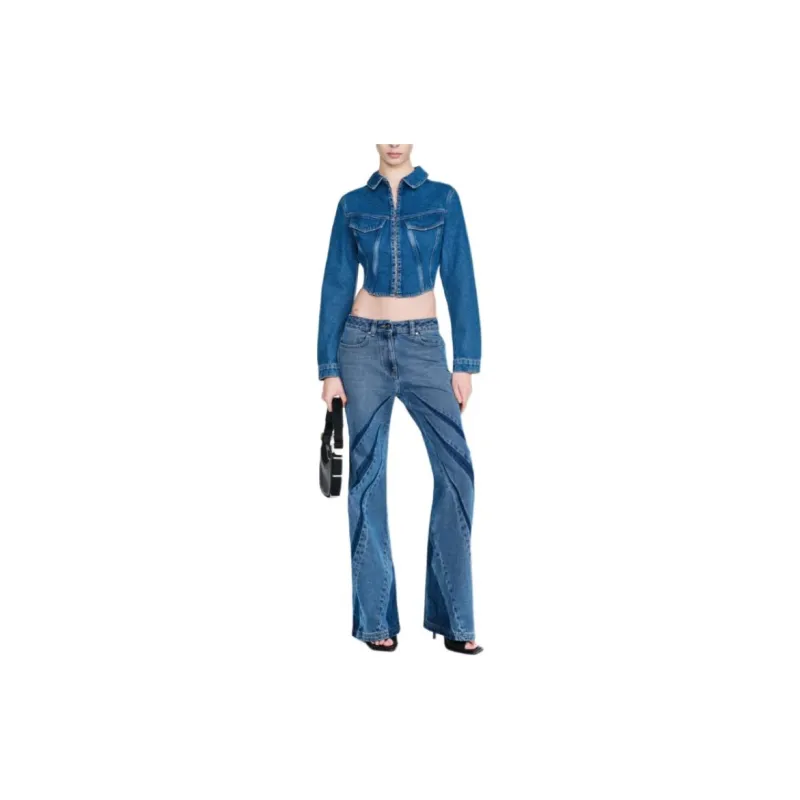 DION LEE Darted Bootcut Jeans-1