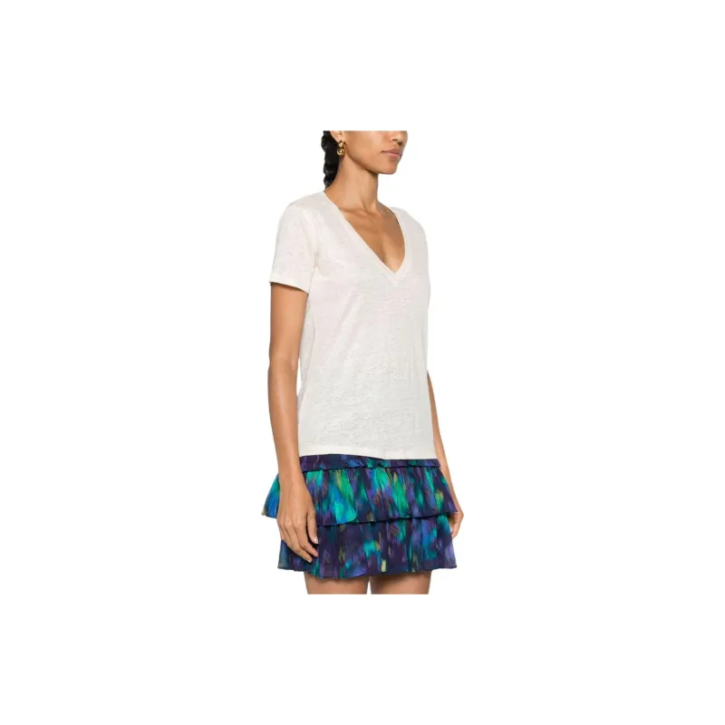 MC2 Saint Barth Eloise Logo Embroidered V Neck T Shirt-3