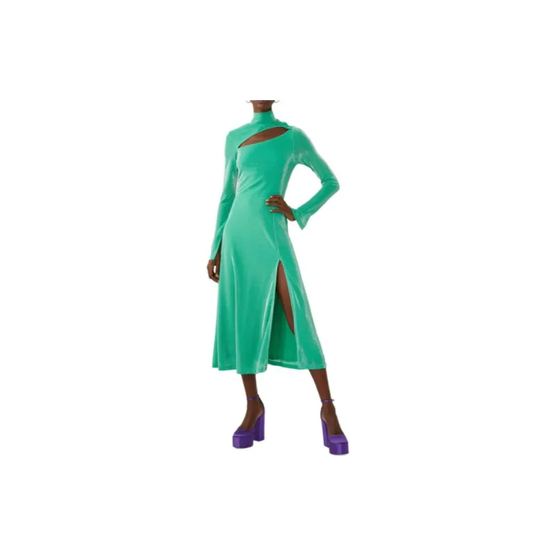 Rotate Long-Sleeved Dresses Women's Green-2