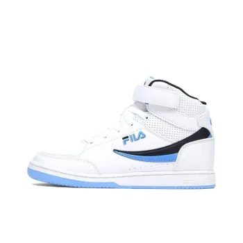 FILA KIDS BBN 92 Anti Slip Wear Resistant Mid Top Kids' Skateboarding Shoes Blue White Teenagers