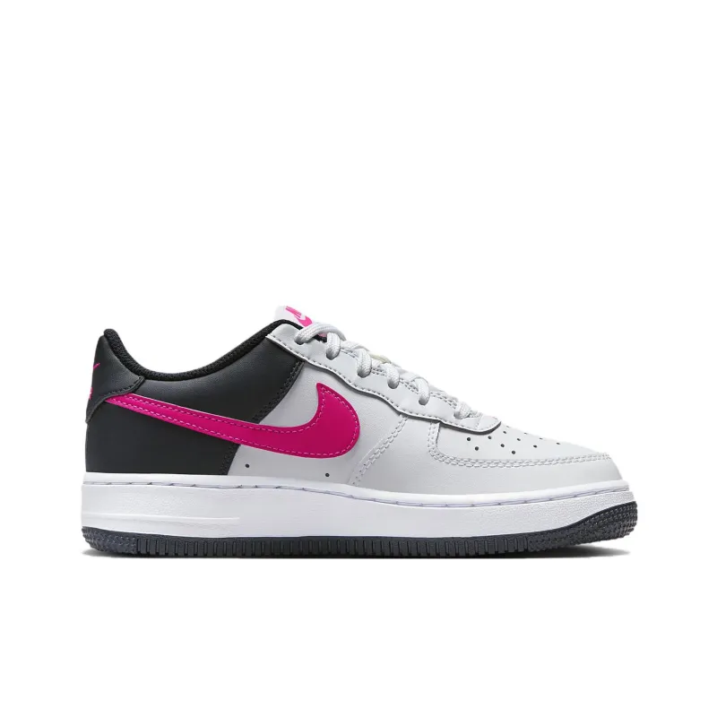 Nike Air Force 1 Abrasion Resistant Breathable Low Top Kids' Skateboarding Shoes White Black Teenagers-1