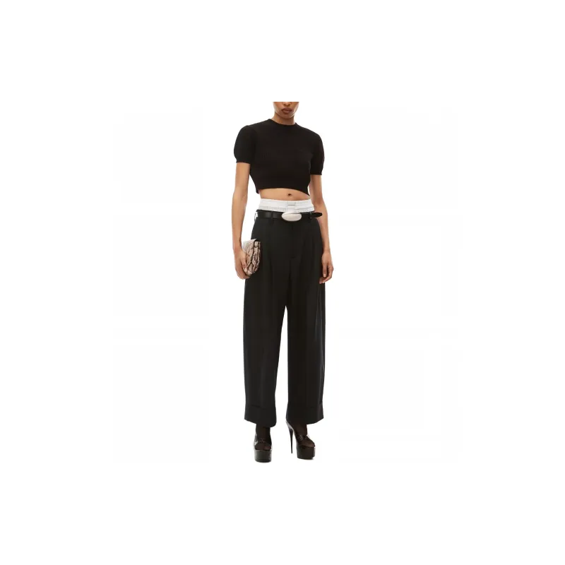 Alexander Wang Logo Detailed Cropped Top-2