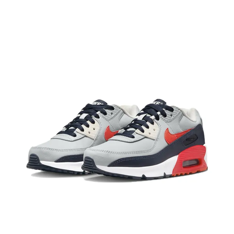 Nike Air Max 90 Leather GS 'Light Smoke Bright Crimson'-2