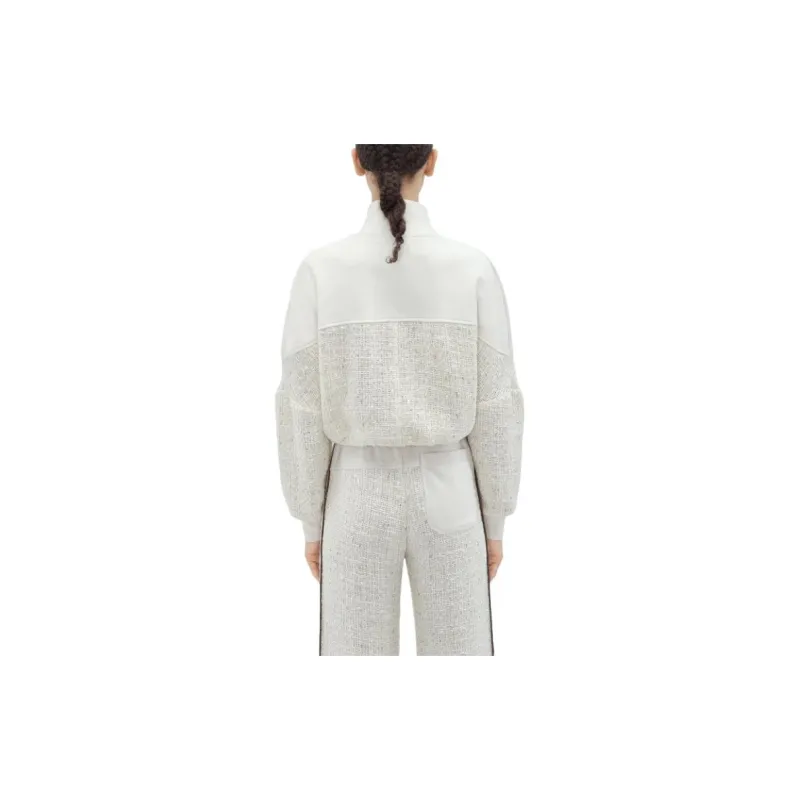 AMIRI SS24 Boucle Hybrid Track Jacket Jackets & Coats Women's White-3