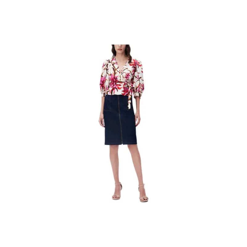DVF Diane Von Furstenberg Denim Short Skirts Women's Blue-2