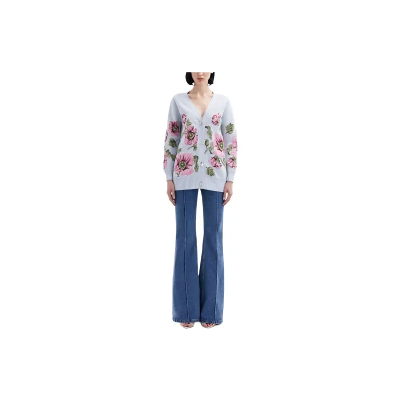 Oscar De La Renta Floral Jacquard Cardigan-4