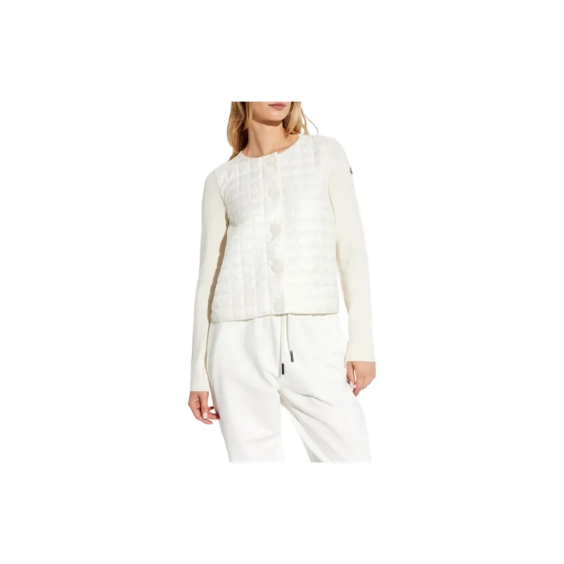 Moncler Logo Patch Quilted Knitted Cardigan-1