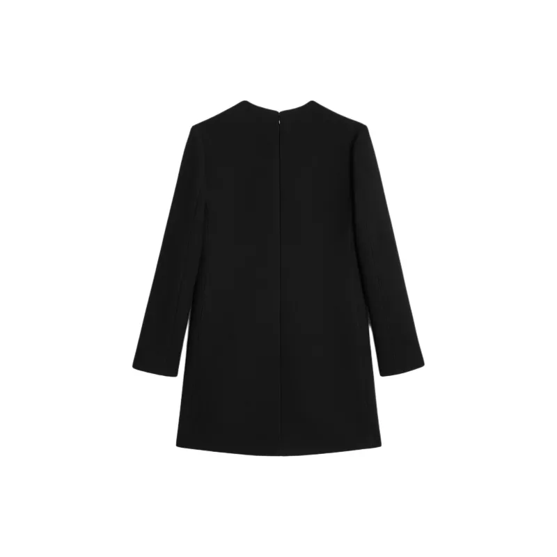 CELINE Mini Trapeze Dress In Double Faced Wool Crepe-1
